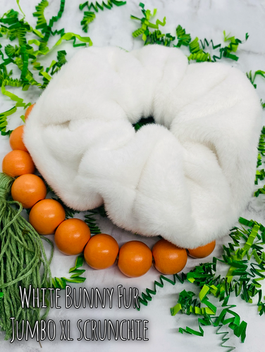 White Bunny Fur Jumbo XL Scrunchie