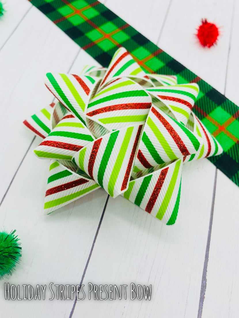 Holiday Stripes Present Bow